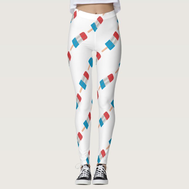 Rot-Blau-Popsikel Leggings (Vorderseite)
