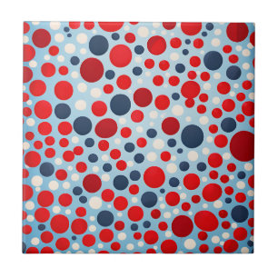 Rot Blau Punkte Muster Fliese