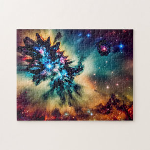 Rot-Blau- und Rot-Universum-Galaxie-Himmel