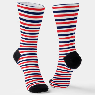 Rot, blau und weiß Streifen Socken