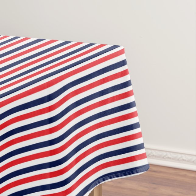 Rot, blau und weiß Streifen Tischdecke (Beispiel)