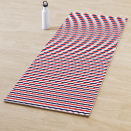 Rot, blau und weiß Streifen Yogamatte