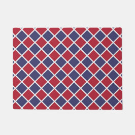 Rot Blau Weiß Harlekin Diamant Karomuster Fußmatte