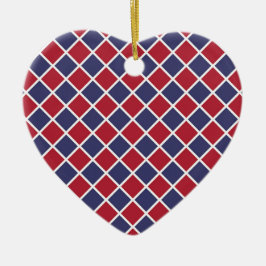 Rot Blau Weiß Harlekin Diamant Karomuster Keramik Ornament