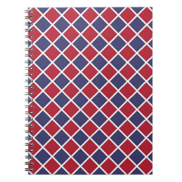 Rot Blau Weiß Harlekin Diamant Karomuster Notizblock