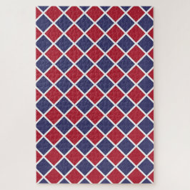 Rot Blau Weiß Harlekin Diamant Schachbrettmuster