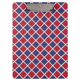 Rot Blau Weiß Harlekin Diamant Schachbrettmuster Klemmbrett