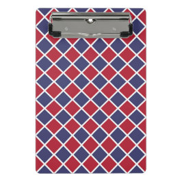 Rot Blau Weiß Harlekin Diamant Schachbrettmuster Mini Klemmbrett