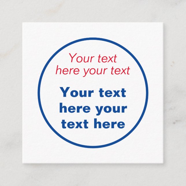 Rot blau Weiß Ihr Text hier ersetzen Slogan Begleitkarte (Vorderseite)