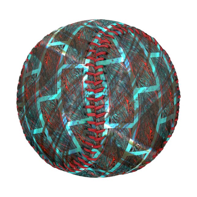 Rot blaue Flecken, Kratzer, Gitter oder Backstein  Baseball (Schrägansicht)