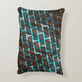 Rot blaue Flecken, Kratzer, Gitter oder Backstein Dekokissen