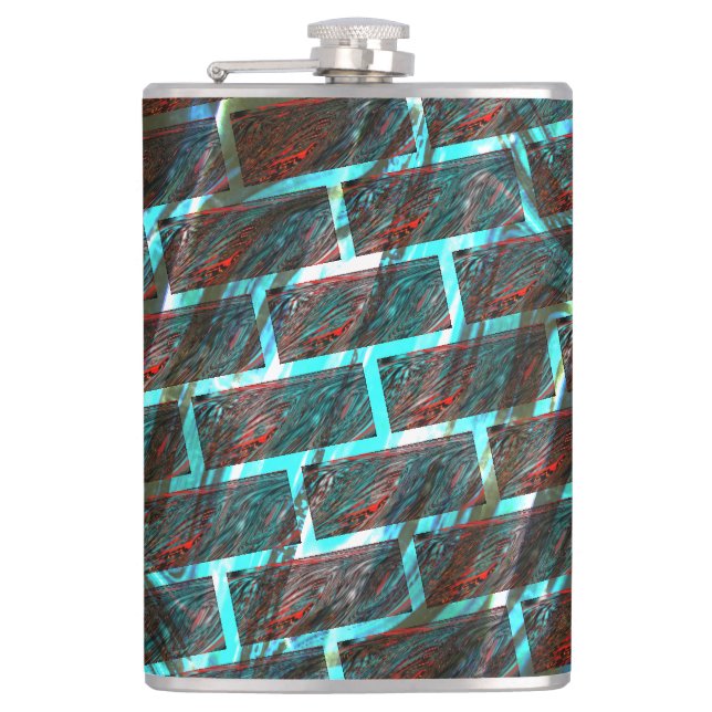 Rot blaue Flecken, Kratzer, Gitter oder Backstein  Flachmann (Vorderseite)