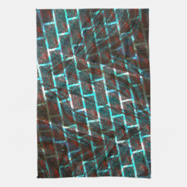 Rot blaue Flecken, Kratzer, Gitter oder Backstein Geschirrtuch