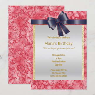 ROT BLAUE GLITZER ROT BLAU BODEN EINLADUNG