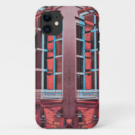 Rot blaue Kopenhagener Fenster reflektieren digita iPhone 11 Hülle