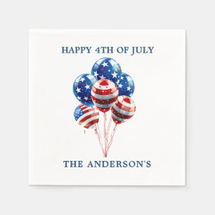 Rot-blaue Luftballons USA Flagge 4 Juli Juli Serviette