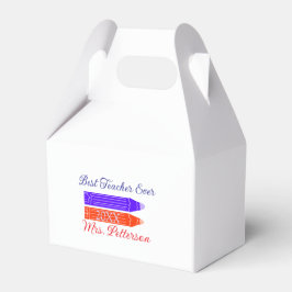 Rot-blaue Stifte, die die beste Lehrerin je geben, Geschenkschachtel