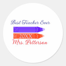 Rot-blaue Stifte, die die beste Lehrerin je geben,