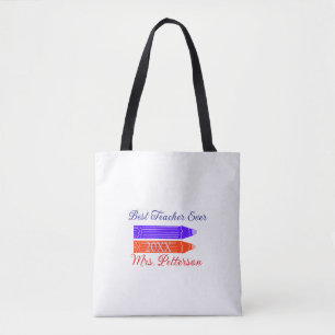 Rot-blaue Stifte, die die beste Lehrerin je geben, Tasche
