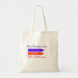 Rot-blaue Stifte, die die beste Lehrerin je geben, Tragetasche