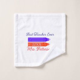 Rot-blaue Stifte, die die beste Lehrerin je geben, Waschlappen