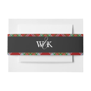 Rot-blaues MacBain-Clan-Tartan-Band Einladungsbanderole