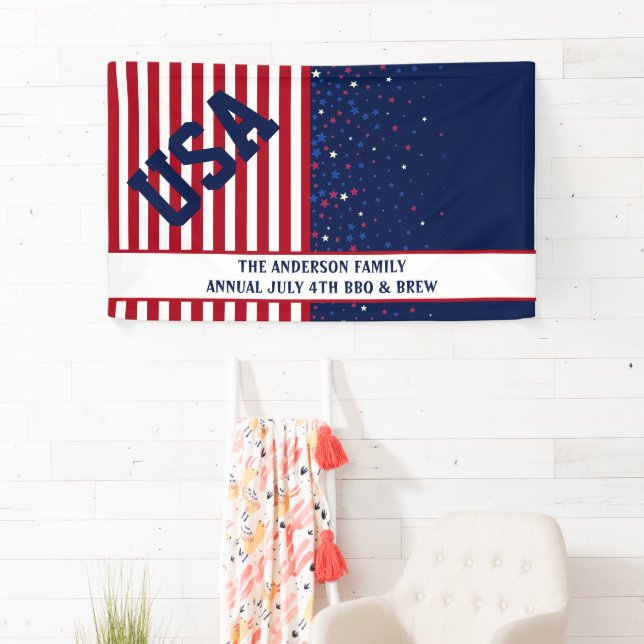 Rot-BlauUSA Patriotische US Flagge Banner (Insitu)