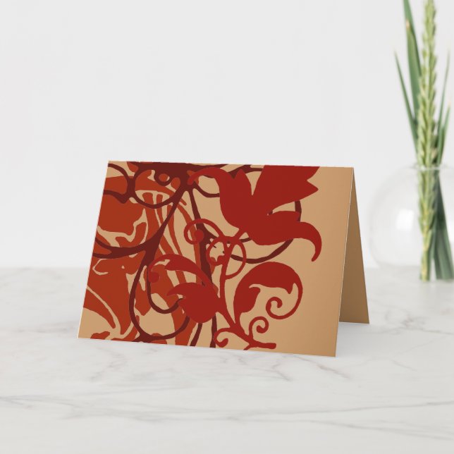Rot blühen Notecard Karte (Vorderseite)