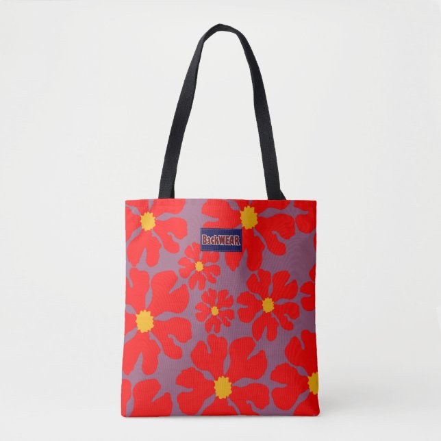 Rot-Blüten-moderner Designer-Taschen-Kauf online Tasche (Vorderseite)