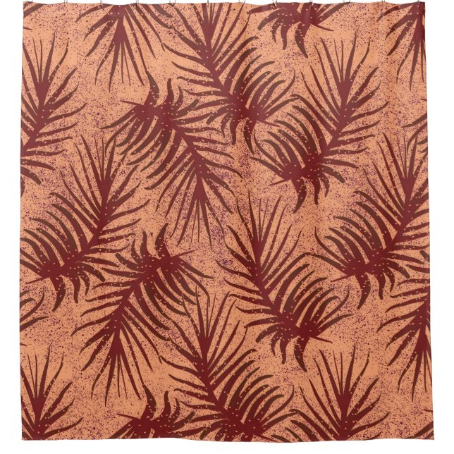 Rot-braune Blätter auf einem Hintergrund mit Motte Duschvorhang (Vorderseite)