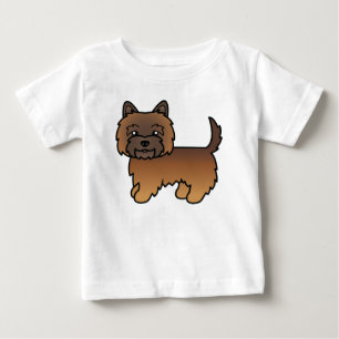 Rot-braune Cairn-Terrier-Hund-Karikatur-Kunstwerk Baby T-shirt