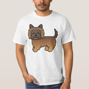 Rot-braune Cairn-Terrier-Hund-Karikatur-Kunstwerk T-Shirt