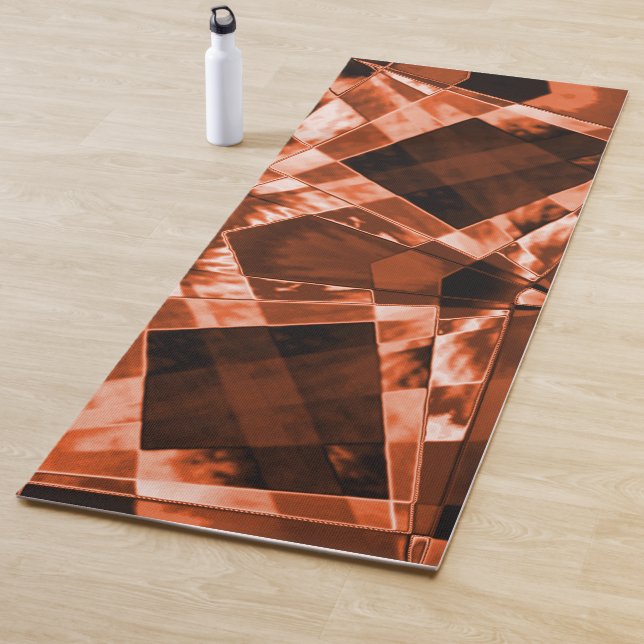 Rot-braunes, schmales Quadrat und Rechtecke Yogamatte (Beispiel)
