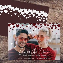 Rot, Burgund Herz Valentinstag Hochzeitsthema Folieneinladung