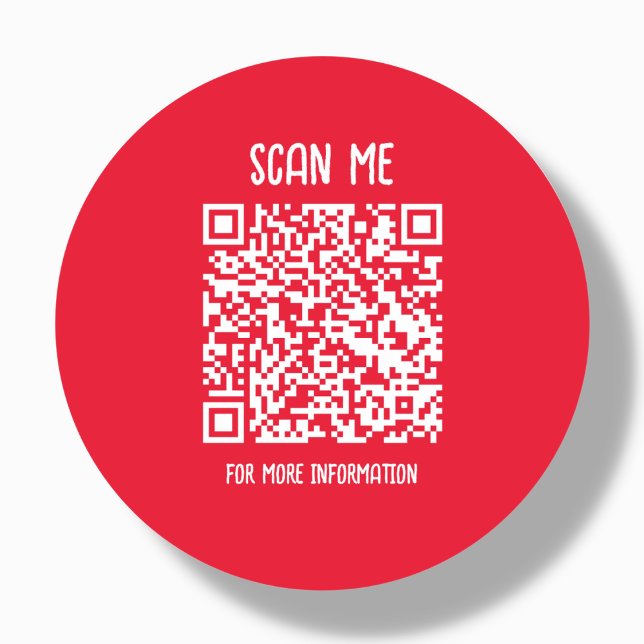 Rot | Business QR Code Scannable Runder Aufkleber (Von Creator hochgeladen)