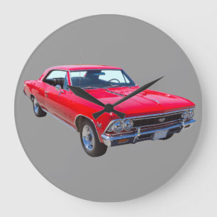 Rot Chevy 1966 Chevelle SS 396 Große Wanduhr