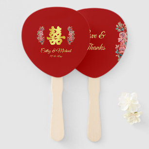 Rot-Chinesische Hochzeit doppeltes Glück floral Fächer
