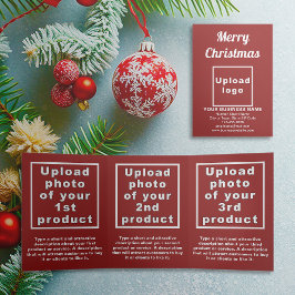 Rot | Christmas | Trifold-Karte Dreifach Gefaltete Karte