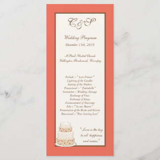 Rot-Creme-Hochzeitsprogramme Programm