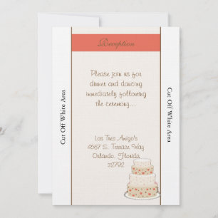 Rot/Creme Hochzeitstorte Empfang Card Einladung