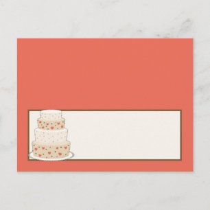 Rot-Creme-Hochzeitstorte-Platzkarte Postkarte
