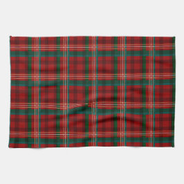 Rot, Creme und Kariertes Weihnachtsmuster Geschirrtuch