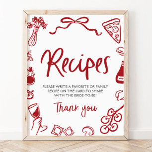 Rot Das ist Amore Whimsical Italienische Rezepte D Poster