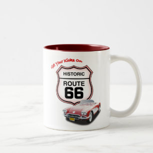 Rot des Weg-66 15 Unze-Tasse Zweifarbige Tasse