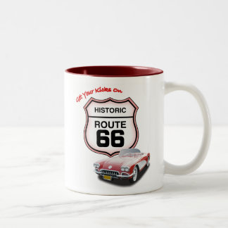 Rot des Weg-66 15 Unze-Tasse Zweifarbige Tasse