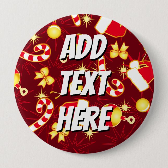 Rot - Die Mütze des Weihnachtsmanns Button (Vorderseite)