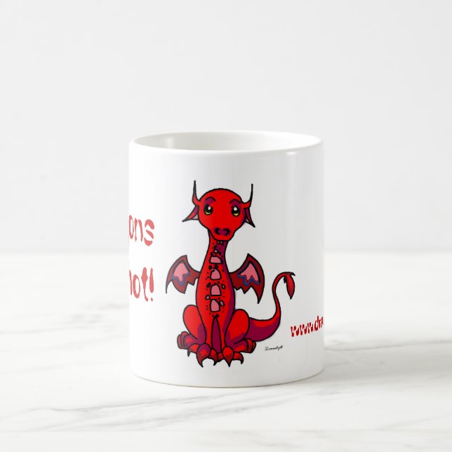 Rot, Drachen sind heiß! Kaffeetasse (Mittel)
