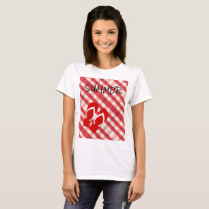 Rot drehen Reinfall-Sommer um T-Shirt