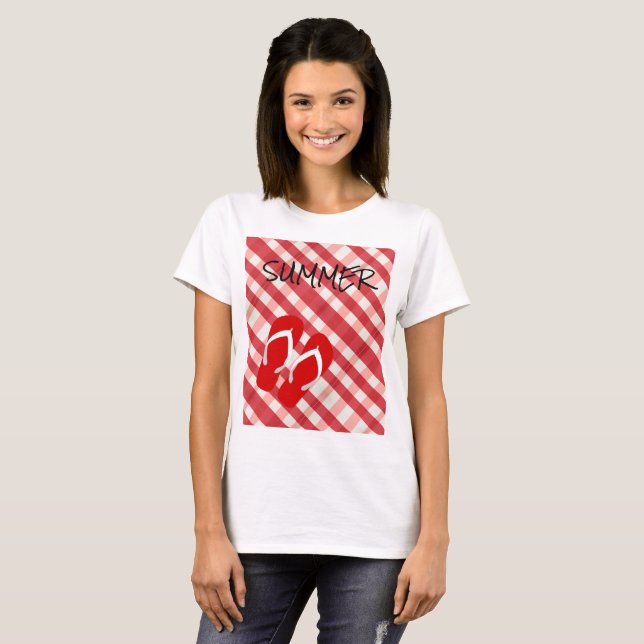 Rot drehen Reinfall-Sommer um T-Shirt (Vorne ganz)