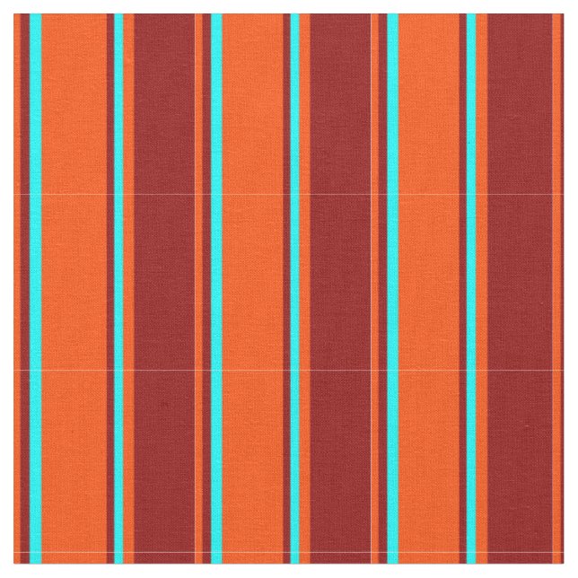 Rot-, Dunkelrot- und Aqua-Lined-Muster Stoff (Nahaufnahme)